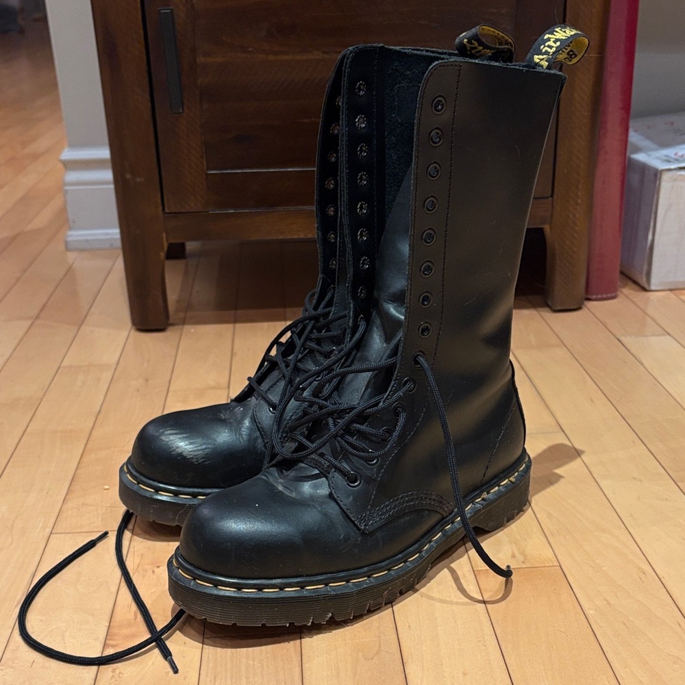 Dr. Martens Black Leather Lace-Up Boots